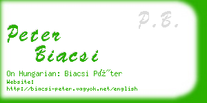 peter biacsi business card